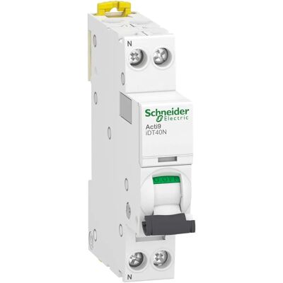 Schneider Electric - Acti9 iDT40 - Disjoncteur 20A - Blanc - Montage sur rail DIN - Publicité Schneider Electric - Acti9 iDT40 - Disjoncteur 20A - Blanc - Montage sur rail DIN - Publicité