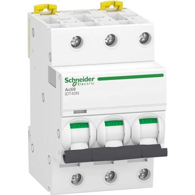 Schneider Electric Acti9 3P Disjoncteur - 16A, Type C, Montage rail DIN - Publicité Schneider Electric Acti9 3P Disjoncteur - 16A, Type C, Montage rail DIN - Publicité