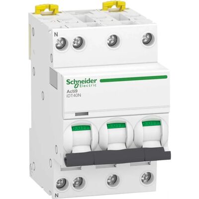 Schneider Electric - Acti9 iDT40N - Disjoncteur - 3P+N, 20A, 6000A/10kA - Publicité Schneider Electric - Acti9 iDT40N - Disjoncteur - 3P+N, 20A, 6000A/10kA - Publicité