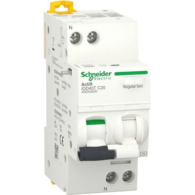 Schneider Electric Acti9 iDD40T - Disjoncteur différentiel 20A 1P+N - Publicité Schneider Electric Acti9 iDD40T - Disjoncteur différentiel 20A 1P+N - Publicité