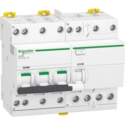 Schneider Electric Acti9 iDD40N - Disjoncteur différentiel 3P+N 32A 30mA Type C - Publicité Schneider Electric Acti9 iDD40N - Disjoncteur différentiel 3P+N 32A 30mA Type C - Publicité