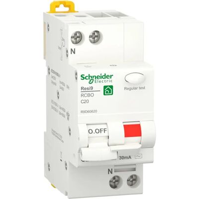 Schneider Electric R9D60620 - Disjoncteur différentiel 1P+N 20A - Resi9 - Publicité Schneider Electric R9D60620 - Disjoncteur différentiel 1P+N 20A - Resi9 - Publicité