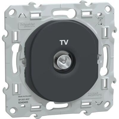 Prise TV Schneider Electric - Anthracite - 72mm - Fixation par vis - TV socket - Publicité Prise TV Schneider Electric - Anthracite - 72mm - Fixation par vis - TV socket - Publicité