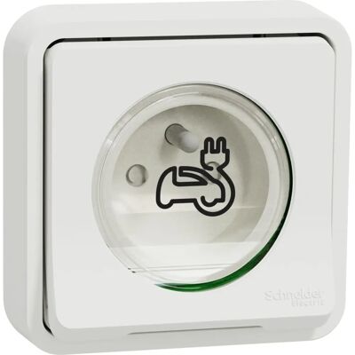 Schneider Electric Prise de recharge pour véhicules électriques Blanc IP55 IK08 16A - Prise EV - Publicité Schneider Electric Prise de recharge pour véhicules électriques Blanc IP55 IK08 16A - Prise EV - Publicité