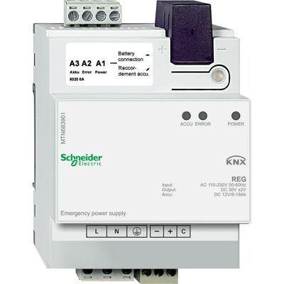 Schneider Electric MTN683901 Netzteil - Pufferung, 12V Batterie, DIN Montage Schneider Electric MTN683901 Netzteil - Pufferung, 12V Batterie, DIN Montage