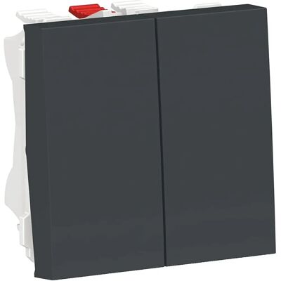 Schneider Electric Interrupteur Double New Unica - 2 Modules, Antracite - Publicité Schneider Electric Interrupteur Double New Unica - 2 Modules, Antracite - Publicité