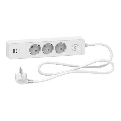 Schneider Electric Unica ST943U1W Mehrfachsteckdose - 3 Steckdosen, 1,5 m Kabel Schneider Electric Unica ST943U1W Mehrfachsteckdose - 3 Steckdosen, 1,5 m Kabel