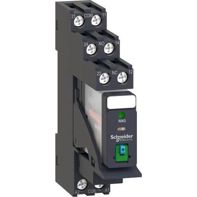 Schneider Electric RXG22BDPV - IP20 DPDT Relais - 24 V - Schwarz Schneider Electric RXG22BDPV - IP20 DPDT Relais - 24 V - Schwarz