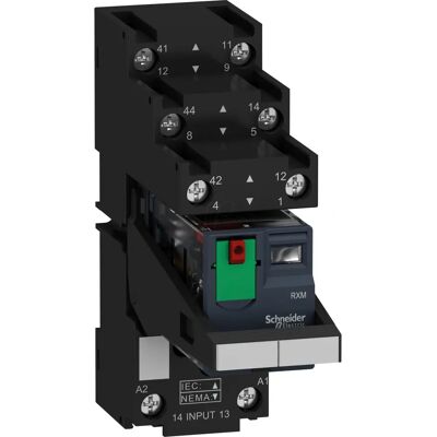 Schneider Electric RXM2AB2B7PVS - Relé en miniatura con LED - 2 W, 10 A, 24V CA Schneider Electric RXM2AB2B7PVS - Relé en miniatura con LED - 2 W, 10 A, 24V CA