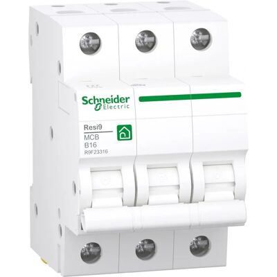 Schneider Electric R9F23316 3-poliger 16A B Typ Leitungsschutzschalter - Elektrisch Schneider Electric R9F23316 3-poliger 16A B Typ Leitungsschutzschalter - Elektrisch