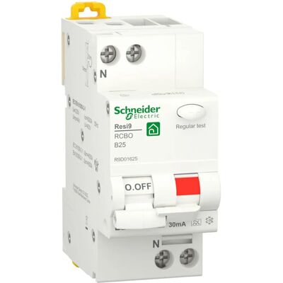 Schneider Electric R9D01625 Fehlerstromschutzschalter - 25A, Typ A Schneider Electric R9D01625 Fehlerstromschutzschalter - 25A, Typ A