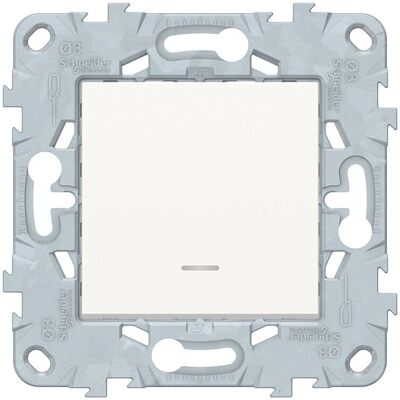 Schneider Electric - Unica - Blanc - Bouton-poussoir LED - Publicité Schneider Electric - Unica - Blanc - Bouton-poussoir LED - Publicité