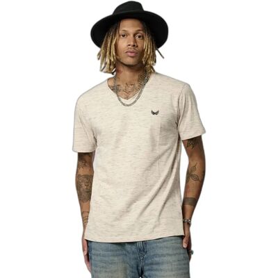 Kaporal BETER - T-shirt Beige à Manches Courtes - Publicité Kaporal BETER - T-shirt Beige à Manches Courtes - Publicité