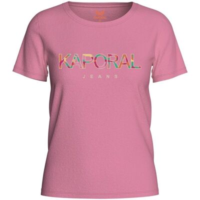 T-shirt Rose Kaporal Vapore25 - Manches courtes Col rond - Publicité T-shirt Rose Kaporal Vapore25 - Manches courtes Col rond - Publicité