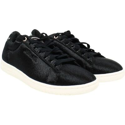 Le Coq Sportif Arthur Ashe Bird Of Paradise Lace-Up Black Canvas Womens Trainers - 1610587 Le Coq Sportif Arthur Ashe Bird Of Paradise Lace-Up Black Canvas Womens Trainers - 1610587