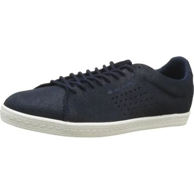 Le Coq Sportif Charline Metallic Lace-Up Blue Suede Leather Womens Trainers - Traines Le Coq Sportif Charline Metallic Lace-Up Blue Suede Leather Womens Trainers - Traines