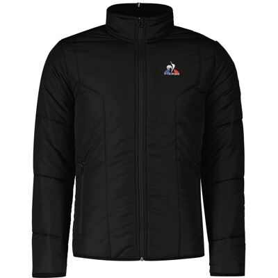 Le Coq Sportif blauwe hoodie donsjas - Jas Le Coq Sportif blauwe hoodie donsjas - Jas