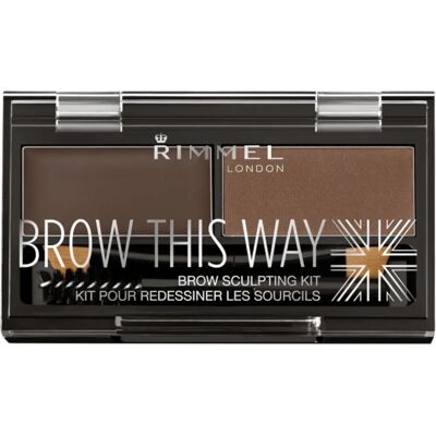Rimmel London Brow This Way Wenkbrauw Sculpting Kit - Donkerbruin Rimmel London Brow This Way Wenkbrauw Sculpting Kit - Donkerbruin