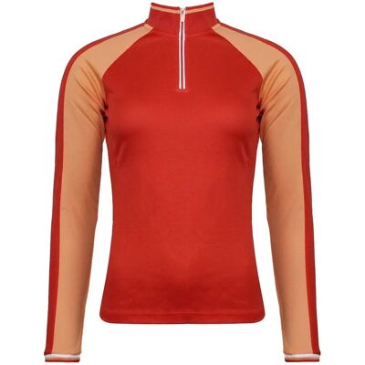 Rossignol Yummy Orange-Red Long Sleeve Top - Sportswear Rossignol Yummy Orange-Red Long Sleeve Top - Sportswear