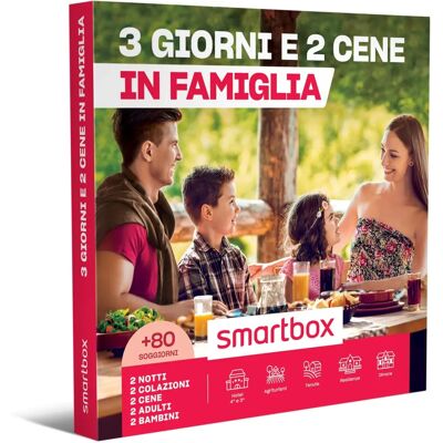 SMARTBOX Cofanetto Regalo Famiglia - 3 Giorni & 2 Cene - Per 2 Adulti e 2 Bambini SMARTBOX Cofanetto Regalo Famiglia - 3 Giorni & 2 Cene - Per 2 Adulti e 2 Bambini