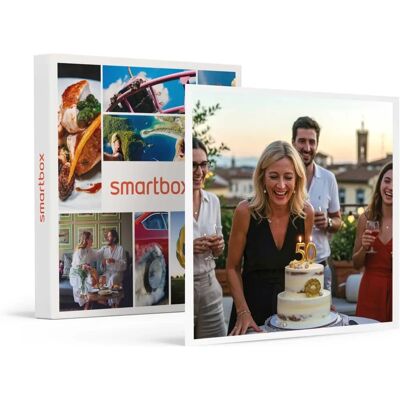 SmartBox Cofanetto Regalo per Uomo o Donna - Buon 50° Compleanno! - Idee Regalo - 1 Soggiorno, 1 Cena, 1 Benessere o Attività SmartBox Cofanetto Regalo per Uomo o Donna - Buon 50° Compleanno! - Idee Regalo - 1 Soggiorno, 1 Cena, 1 Benessere o Attività