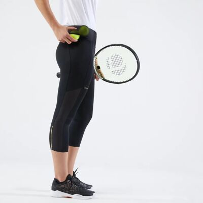 ARTENGO Damen Tennis 3/4 Leggings - Schwarz ARTENGO Damen Tennis 3/4 Leggings - Schwarz