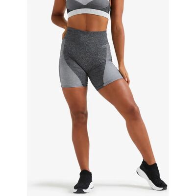 Pantalones cortos de ciclismo fitness sin costuras de cintura alta Domyos - Gris Pantalones cortos de ciclismo fitness sin costuras de cintura alta Domyos - Gris