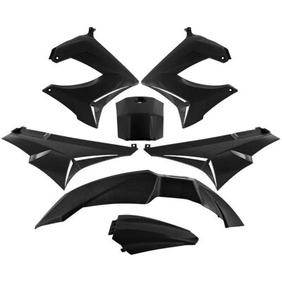 TNT Derbi Senda 50 - Kit de Carénages 7 pièces - Noir - Accessoires Moto - Publicité TNT Derbi Senda 50 - Kit de Carénages 7 pièces - Noir - Accessoires Moto - Publicité