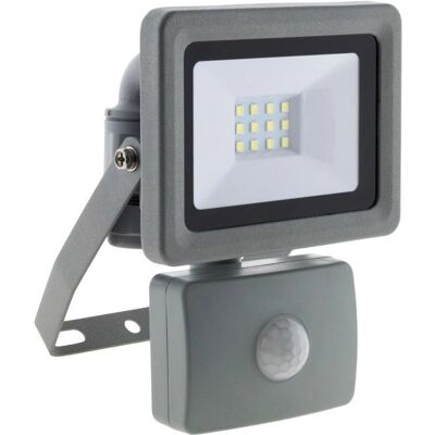 ELEXITY LED-projector 10W Grijs met Bewegingsdetector - IP44 CE ELEXITY LED-projector 10W Grijs met Bewegingsdetector - IP44 CE