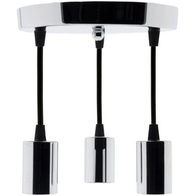Elexity Drievoudige Plafondlamp Set - Chroom Afwerking Elexity Drievoudige Plafondlamp Set - Chroom Afwerking