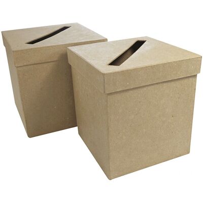 Décopatch Ensemble de 2 urnes en papier mâché marron - 19x19cm - Jouet de bricolage Décopatch Ensemble de 2 urnes en papier mâché marron - 19x19cm - Jouet de bricolage