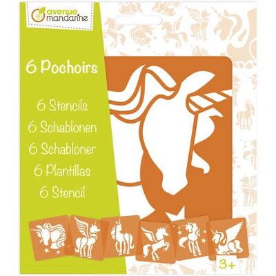 Avenue Mandarine - PO006C - Licornes - Orange - Pochoir Avenue Mandarine - PO006C - Licornes - Orange - Pochoir