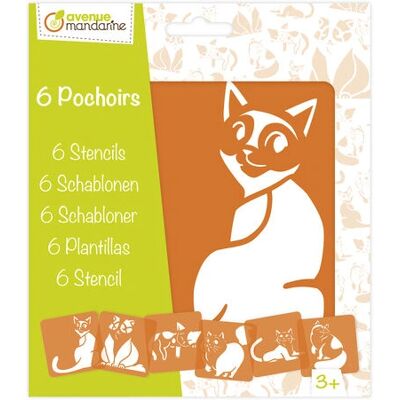 Avenue Mandarine - Katzen - Orange - Cat stencil - Stencil set - Publicité Avenue Mandarine - Katzen - Orange - Cat stencil - Stencil set - Publicité