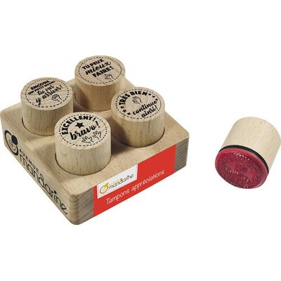 Avenue Mandarine - CO157C - Tampons en bois - Set de 4 Avenue Mandarine - CO157C - Tampons en bois - Set de 4