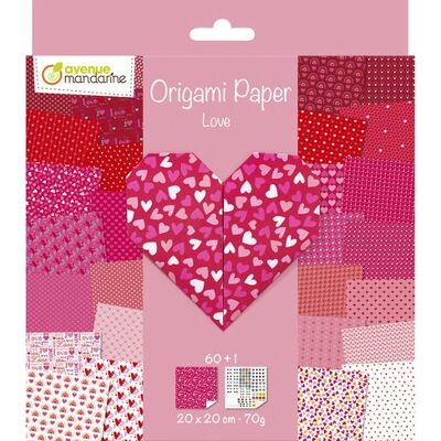 Avenue Mandarine OR518C Papier d'Origami - Amour - 60 feuilles Avenue Mandarine OR518C Papier d'Origami - Amour - 60 feuilles