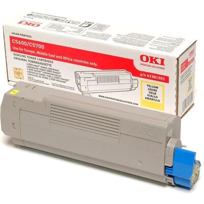 OKI 43381905 Toner Cartridge - C5600/5700 Series - Yellow OKI 43381905 Toner Cartridge - C5600/5700 Series - Yellow