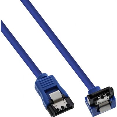 Cavo SATA InLine - Angolo di 90°, 30cm, Blu Cavo SATA InLine - Angolo di 90°, 30cm, Blu
