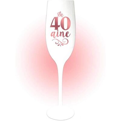 Générique Flûte en verre blanc et rose - Idée cadeau 40 ans - Publicité Générique Flûte en verre blanc et rose - Idée cadeau 40 ans - Publicité