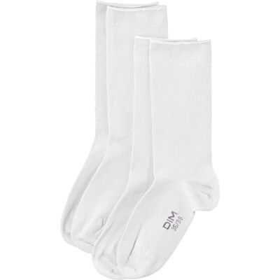 Calzini Bianchi in Cotone Modal DIM - 2 Paia - Confortevoli e Morbidi Calzini Bianchi in Cotone Modal DIM - 2 Paia - Confortevoli e Morbidi