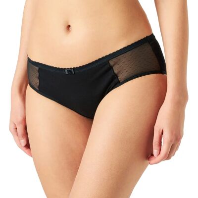 Shorty Menstruel en Coton Bio et Dentelle Noir - Flux Abondant Shorty Menstruel en Coton Bio et Dentelle Noir - Flux Abondant