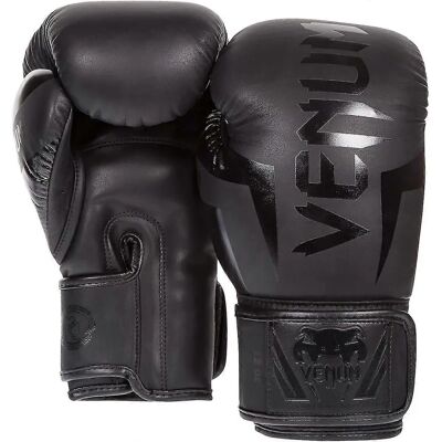 Gants de Boxe Venum Elite - Noir/Noir 12 oz - Publicité Gants de Boxe Venum Elite - Noir/Noir 12 oz - Publicité