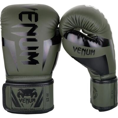 Guanti da boxe Venum Elite Skintex in pelle - Khaki/Nero - 14 oz Guanti da boxe Venum Elite Skintex in pelle - Khaki/Nero - 14 oz