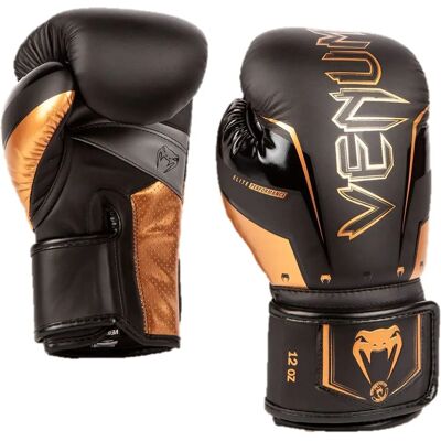 Venum Elite Evo Gants de Boxe - Noir/Bronze - 10 oz - Gants de Boxe Venum Elite Evo Gants de Boxe - Noir/Bronze - 10 oz - Gants de Boxe