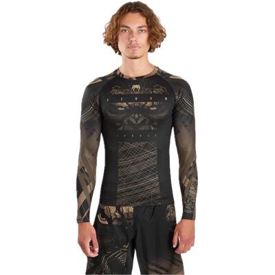 Venum Gorilla Jungle LS Rashguard - Nero Sabbia - Rashguard Venum Gorilla Jungle LS Rashguard - Nero Sabbia - Rashguard