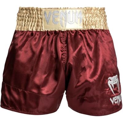 Venum Classic Muay Thai Shorts - Bordeaux/Złoto/Biała - Spodenki Muay Thai Venum Classic Muay Thai Shorts - Bordeaux/Złoto/Biała - Spodenki Muay Thai