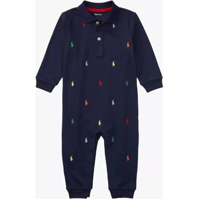 Ralph Lauren Sleepsuit - Embroidered Pony - Cotton Ralph Lauren Sleepsuit - Embroidered Pony - Cotton