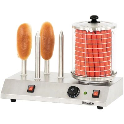 Machine à Hot Dog en acier inoxydable Casselin - 4 emplacements - Thermostat réglable - Publicité Machine à Hot Dog en acier inoxydable Casselin - 4 emplacements - Thermostat réglable - Publicité