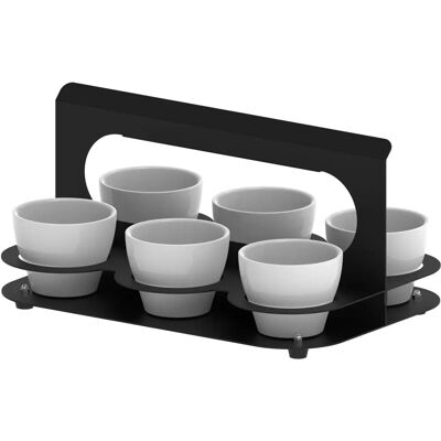 Casselin CPR6L - Displaystand met 6 porseleinen ramekins Casselin CPR6L - Displaystand met 6 porseleinen ramekins