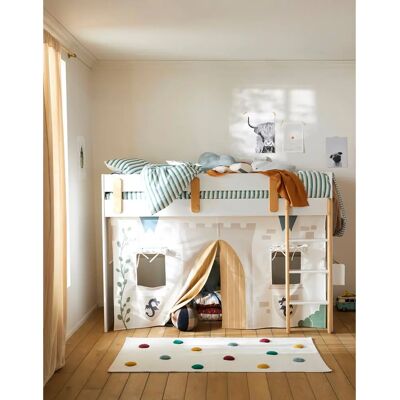 Vertbaudet Branco/Madeira Cama Loft com Área de Brincar - Cama Infantil Vertbaudet Branco/Madeira Cama Loft com Área de Brincar - Cama Infantil