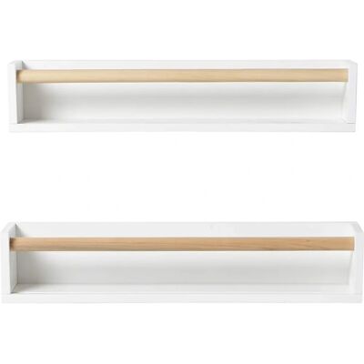 Vertbaudet White/Wood Book Shelves - Set of 2 - Book Shelves Vertbaudet White/Wood Book Shelves - Set of 2 - Book Shelves